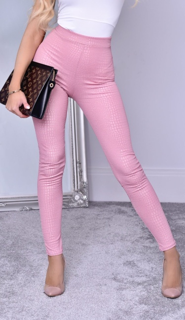 Ayana Animal Print Trousers Dusty Pink